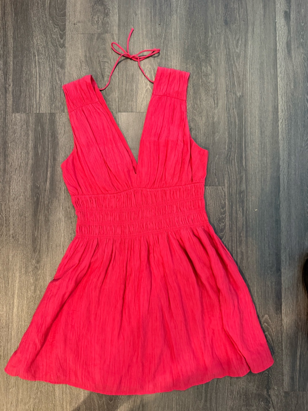 Abercrombie & Fitch Bright Pink Sleeveless Sundress with Smocked Waist